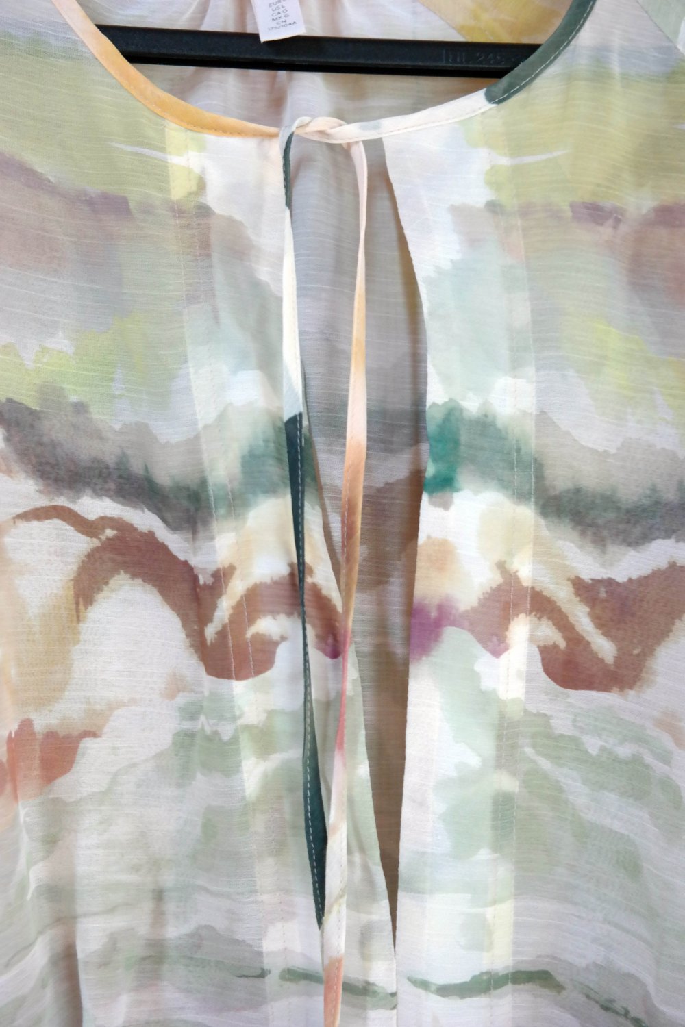 H&M Kleid Maxikleid L / 40 bunt Farbenfroh Schlüssellochaussschnitt Langarm Hippie oversized XL 42