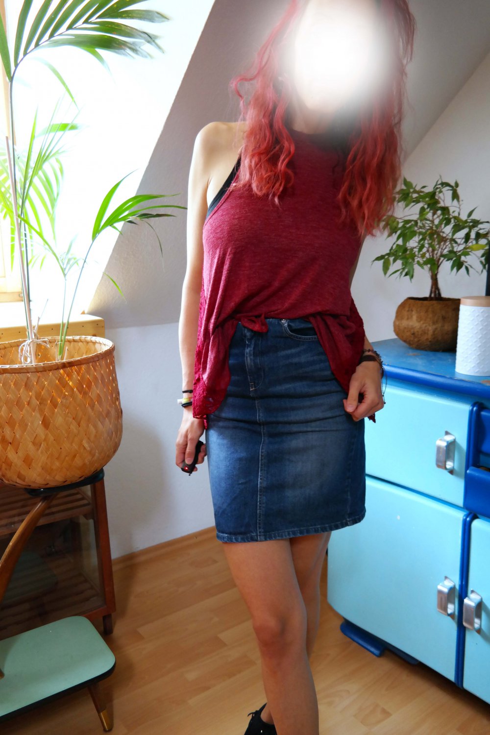 Vintage 90er 00er Diesel Rock Jeansrock Minirock High waist Bleistiftrock ohne Taschen sexy XS S 36 38