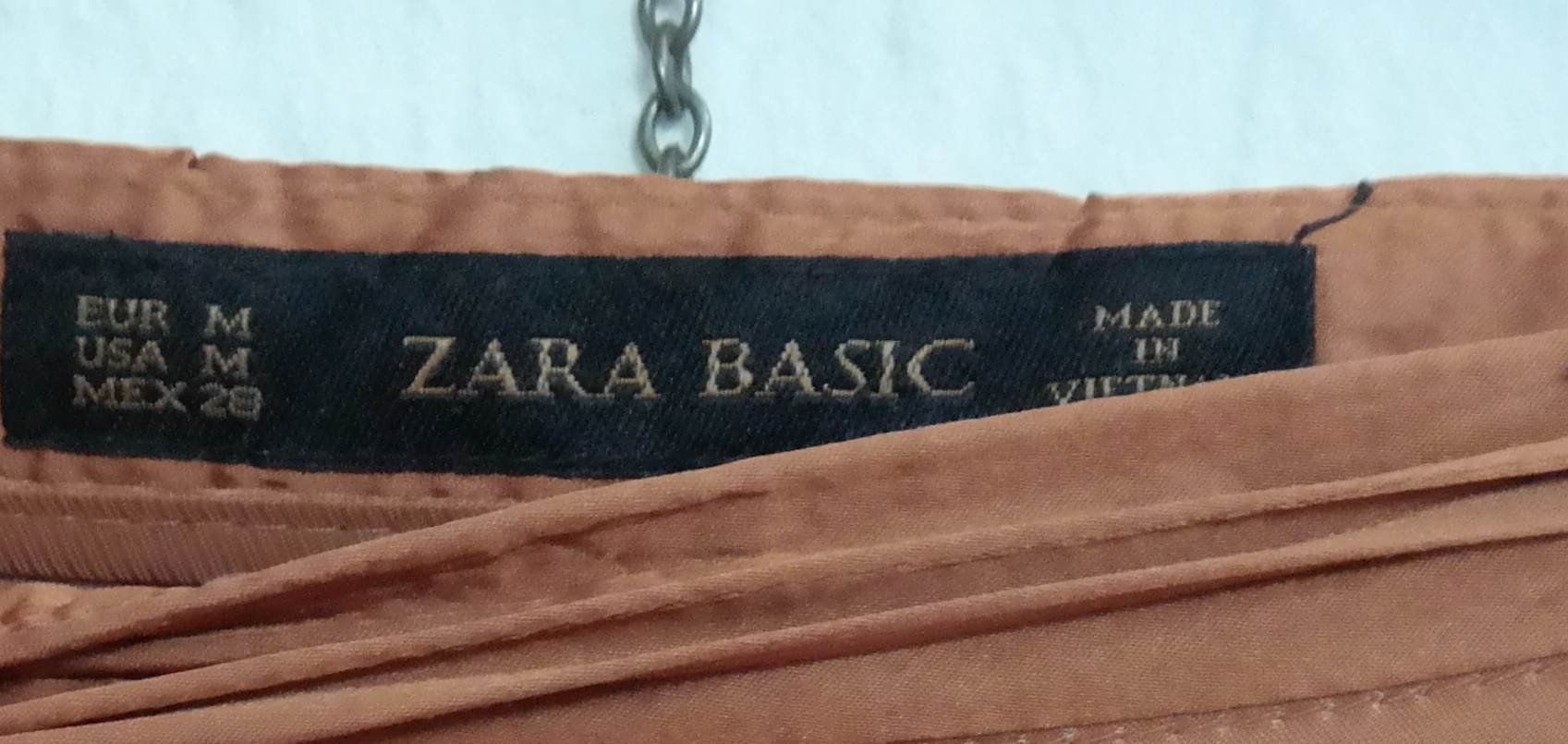 Zara Wide Leg Hose braun cognac Plissee fließend elegant Hosenrock M 38