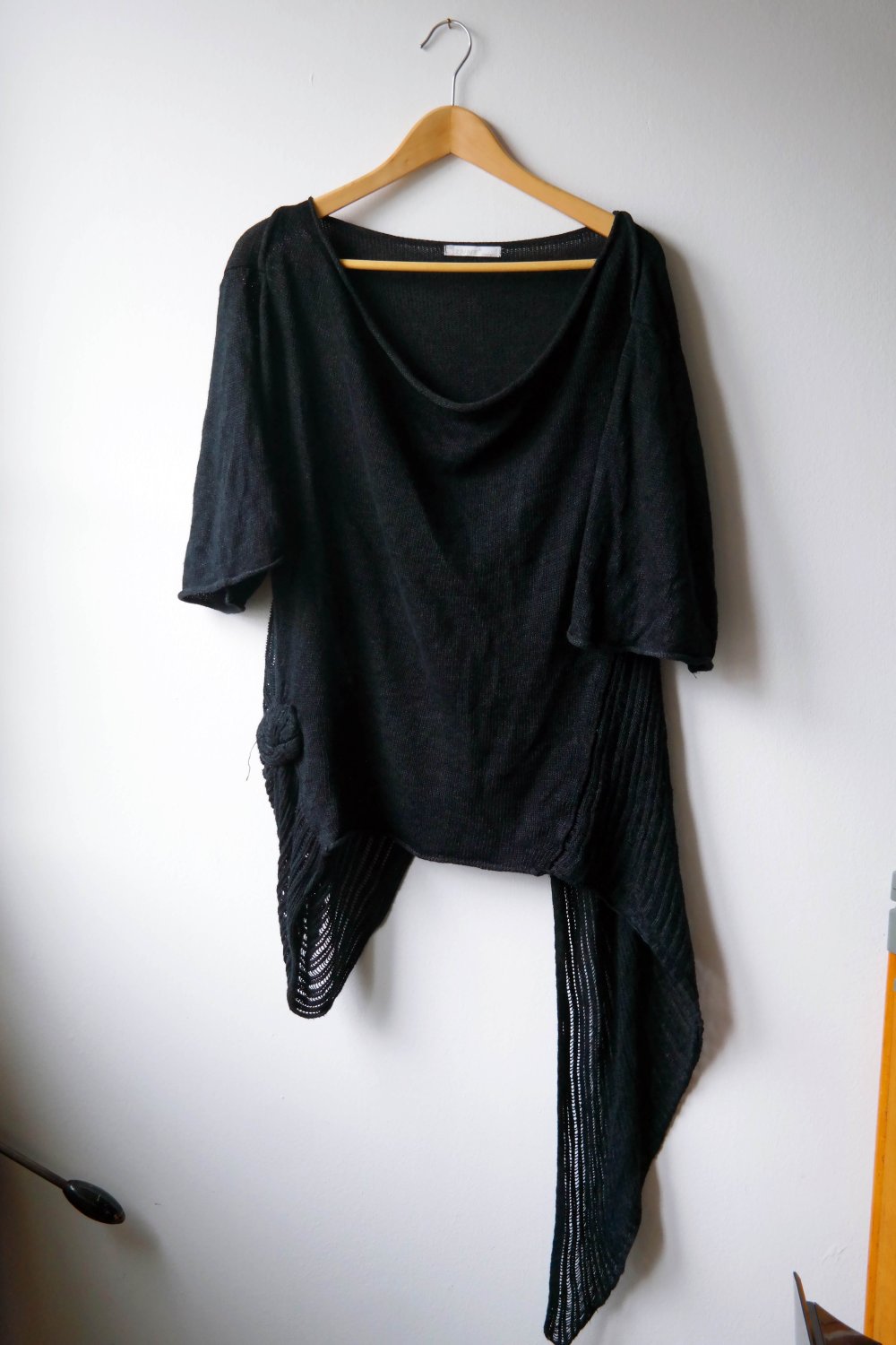 Sinne Design Oberteil Tunika zipfelig Shirt schwarz Strickshirt asymmetrisch Gr. 1 42 44 XXL XL 