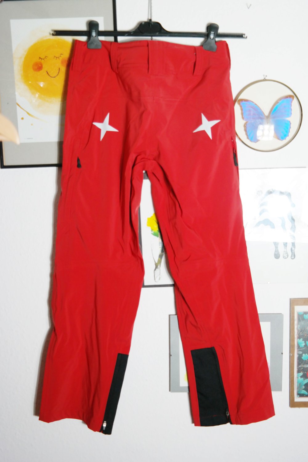 Maloja Skihose Winterhose Sporthose rot weiß Stern Hardshell S 38