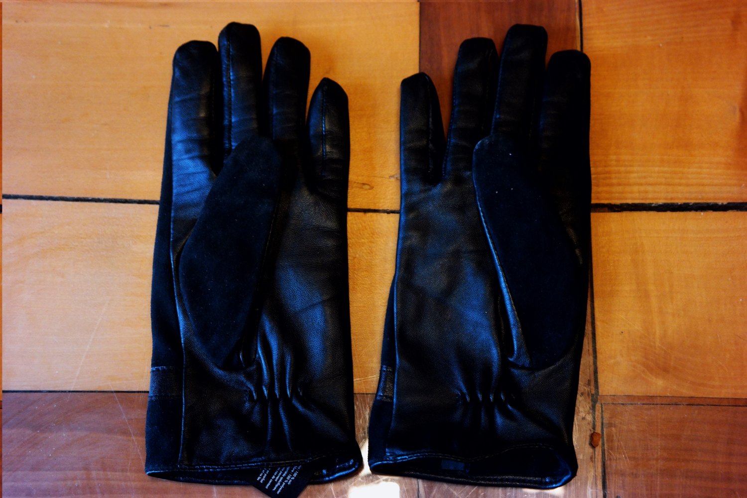 Lederhandschuhe Echtleder Handschuhe Schwarz Glattleder Größe 7,5