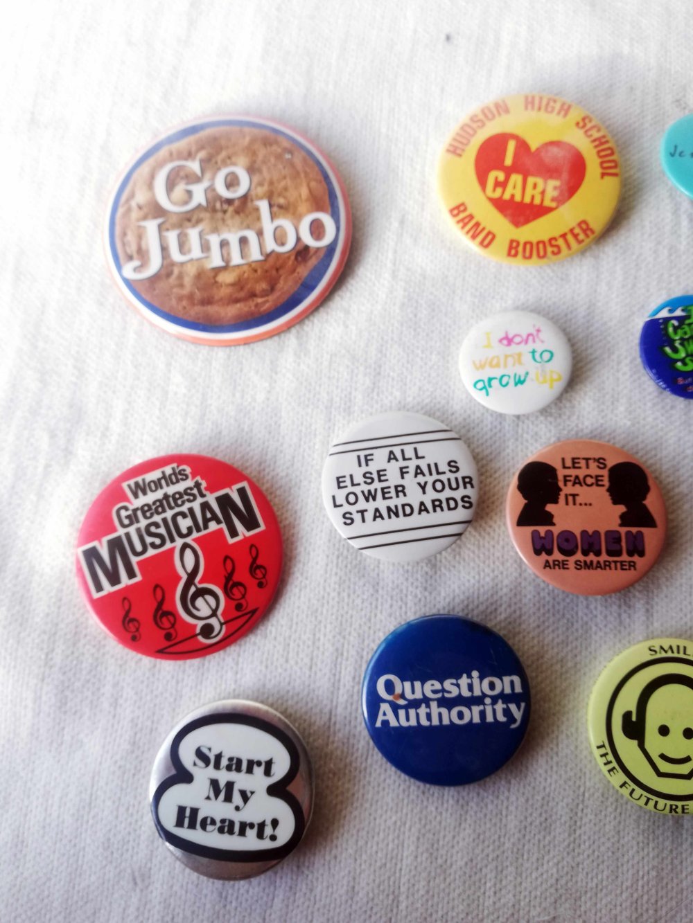 Original Vintage Anstecker Pin Badge Button Brosche 70er 80er USA Amerika Sprüche Feminismus 