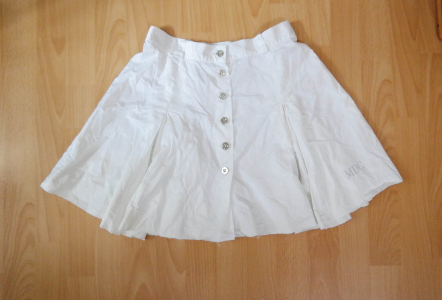 Original True Vintage MDC Highwaist Tennisrock Minirock Y2K Rock Faltenrock Golf Tennis weiß creme  M 38