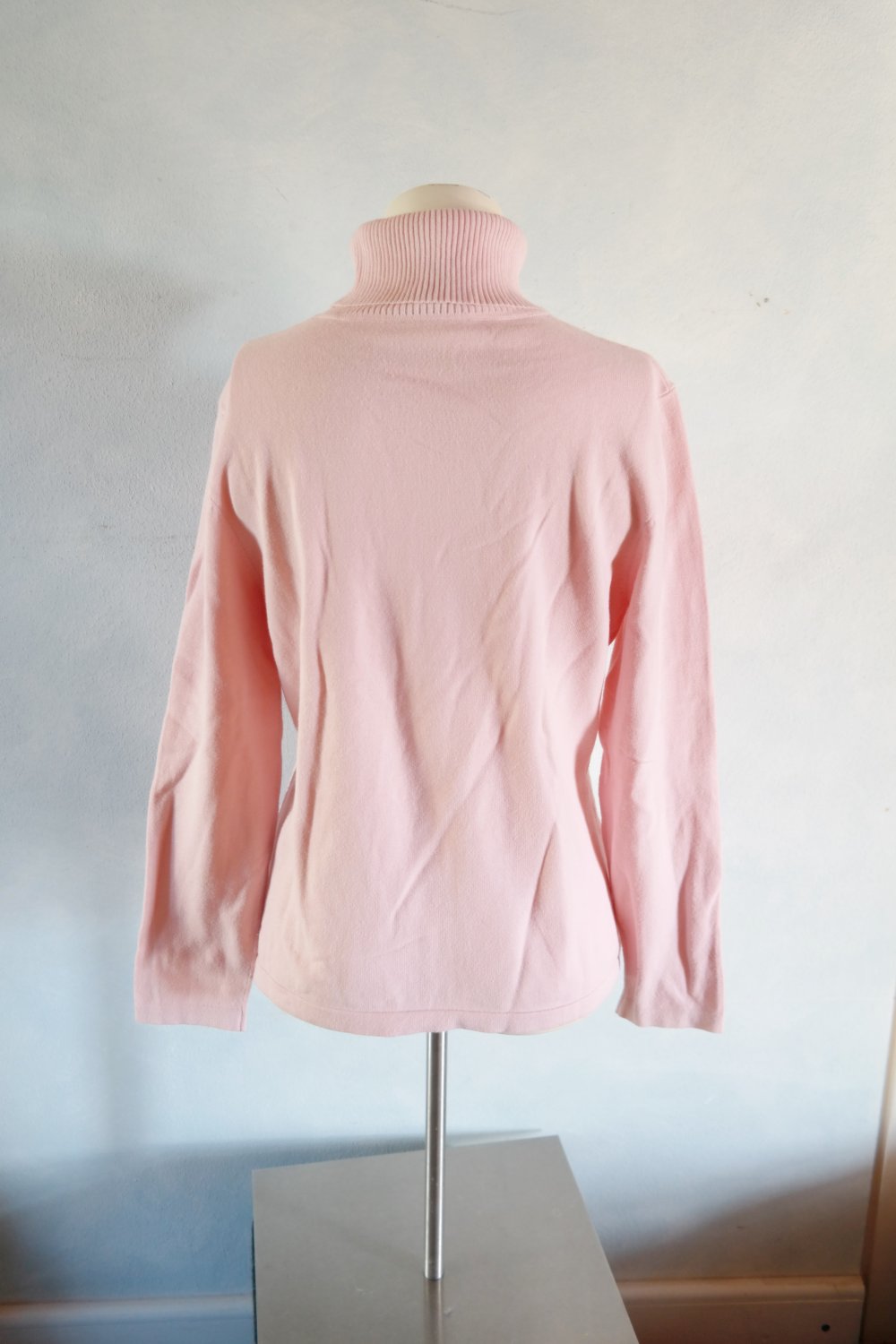 Oui Rollkragenpullover Pullover rosa dünn 42 XL Langarmshirt Rolli