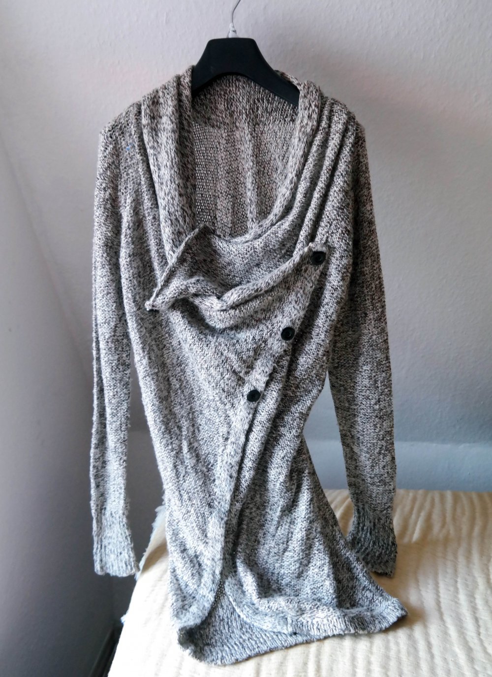 Wasserfall Cardigan Vero Moda Strickjacke meliert braun creme M 38