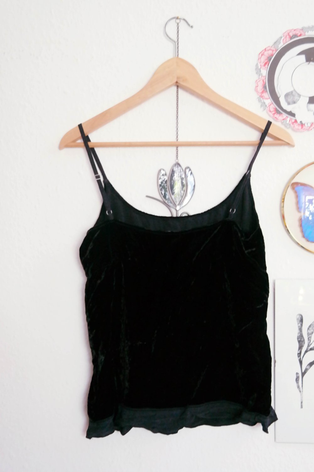 NoaNoa Top Spaghettitop Noa Noa Samt Samttop verstellbar schwarz Pannesamt S 36 M 38