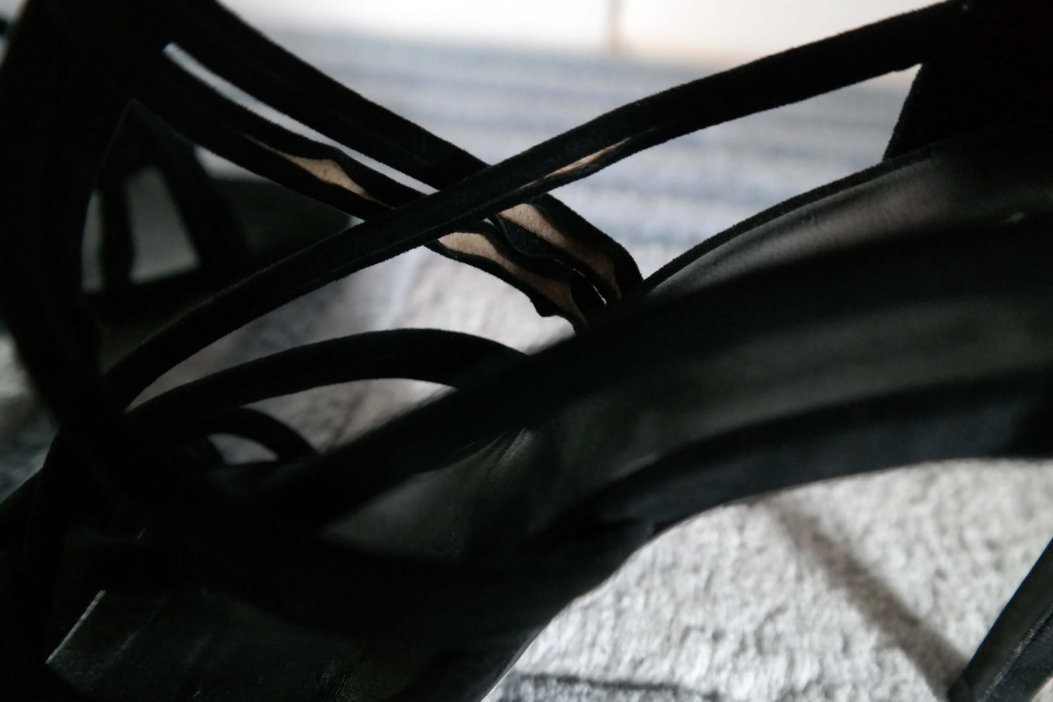 Zara High Heels schwarz Samt Wildleder Look Riemchen Absatz Stiletto 40