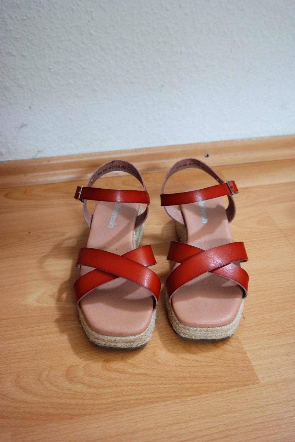 Refresh Sandalen Plateauschuhe braun Bast Hippie Ethno Öko Waldorf 40