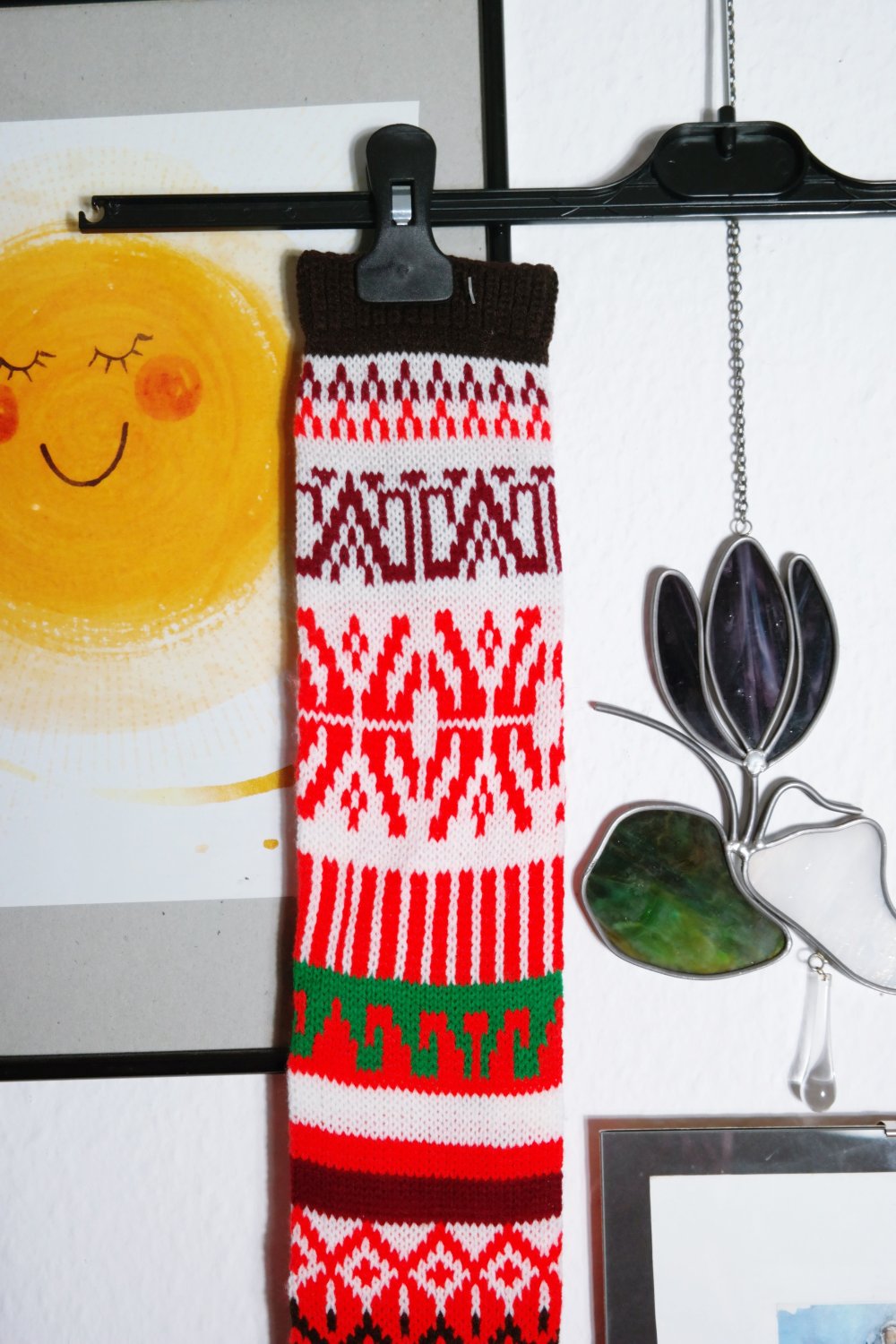 Bunte Zehensocken gestrickt Muster Norweger Stulpe bunt unisize S 36 37 38 Hippie