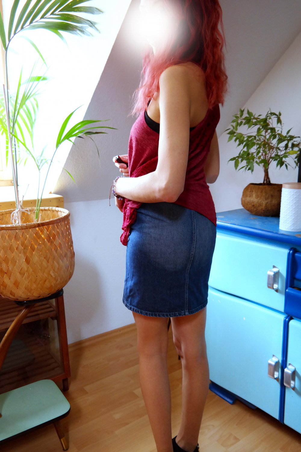 Vintage 90er 00er Diesel Rock Jeansrock Minirock High waist Bleistiftrock ohne Taschen sexy XS S 36 38