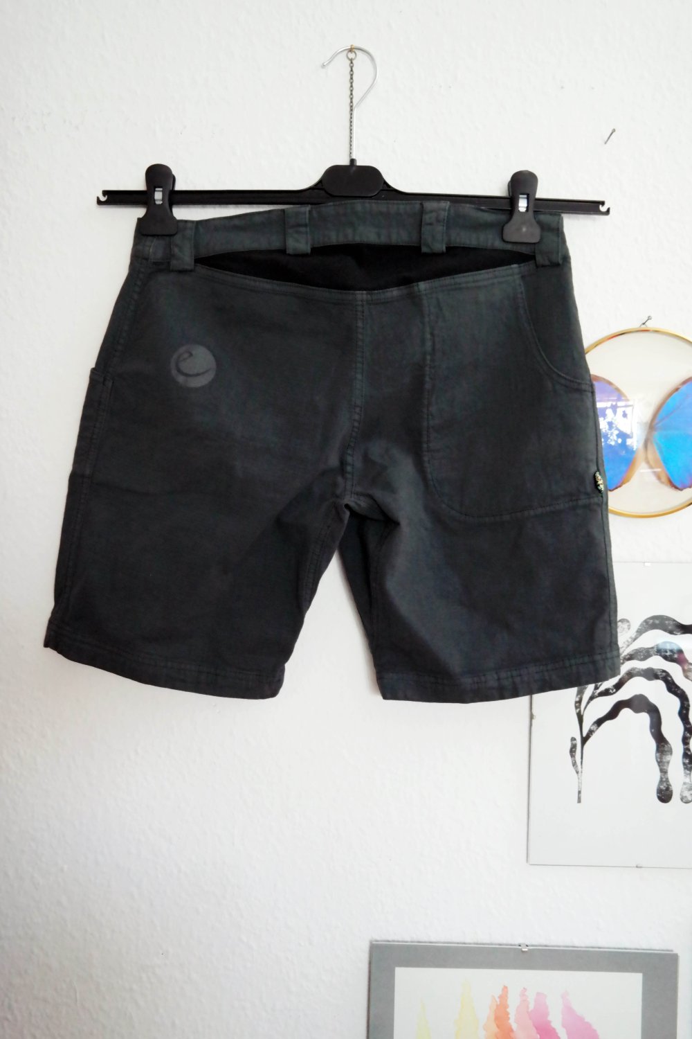 Edelrid Shorts kurze Hose Biobaumwolle anthrazit S 36 38 Stretch Kletterhose Boulderhose 