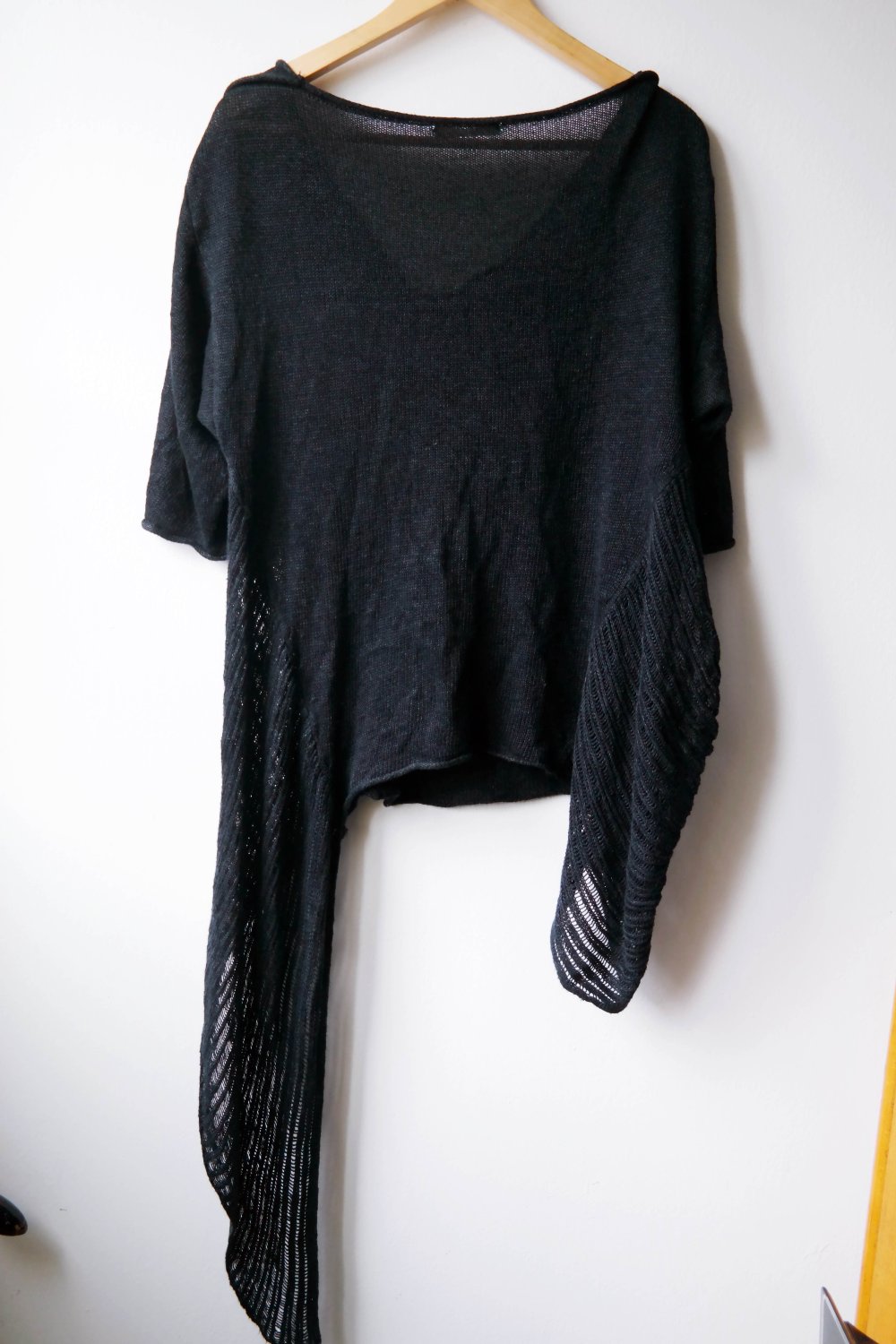 Sinne Design Oberteil Tunika zipfelig Shirt schwarz Strickshirt asymmetrisch Gr. 1 42 44 XXL XL 