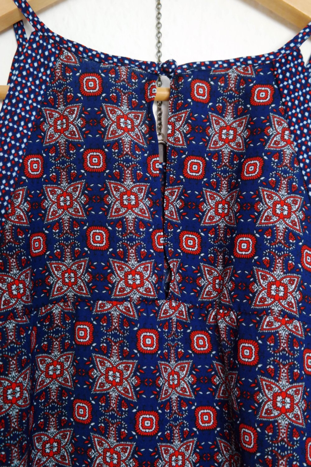 Ethno Top Promod bunt Folklore Highneck Schlüssellochausschnitt 40 L Trägertop