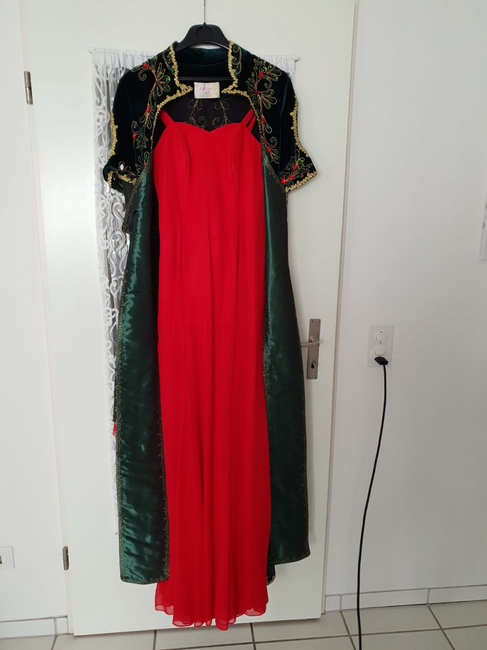 Kaftan / Bindalli / Hennakleid in Rot-Grün