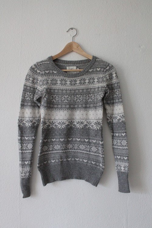 Norweger Pullover, XS, 34, grau
