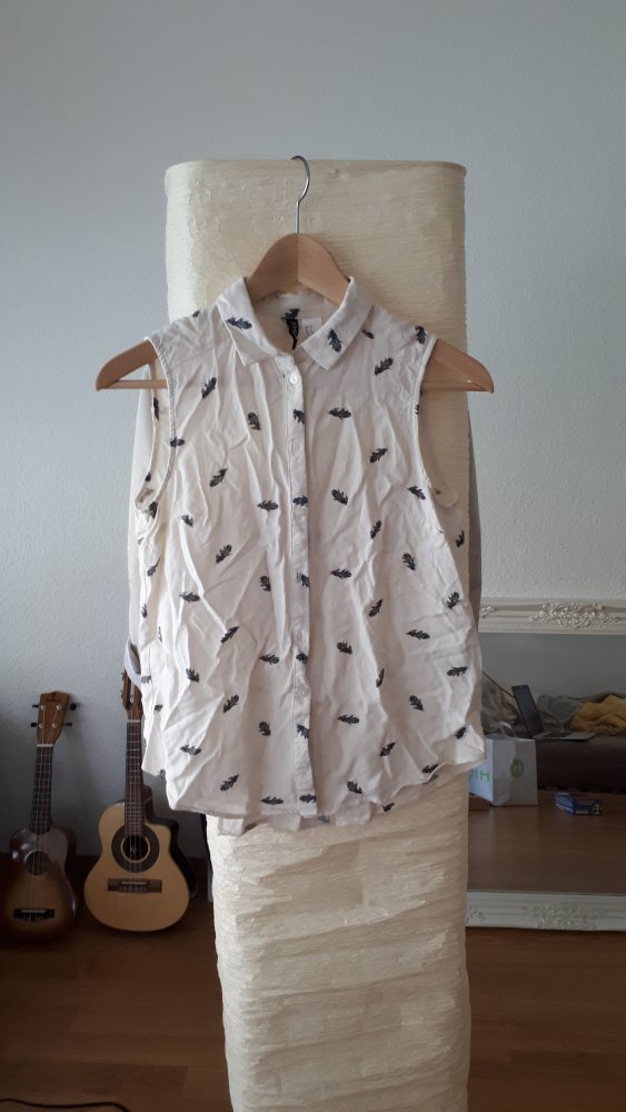 Leichte Feder-Bluse kurzärmlig, Gr. XS/S