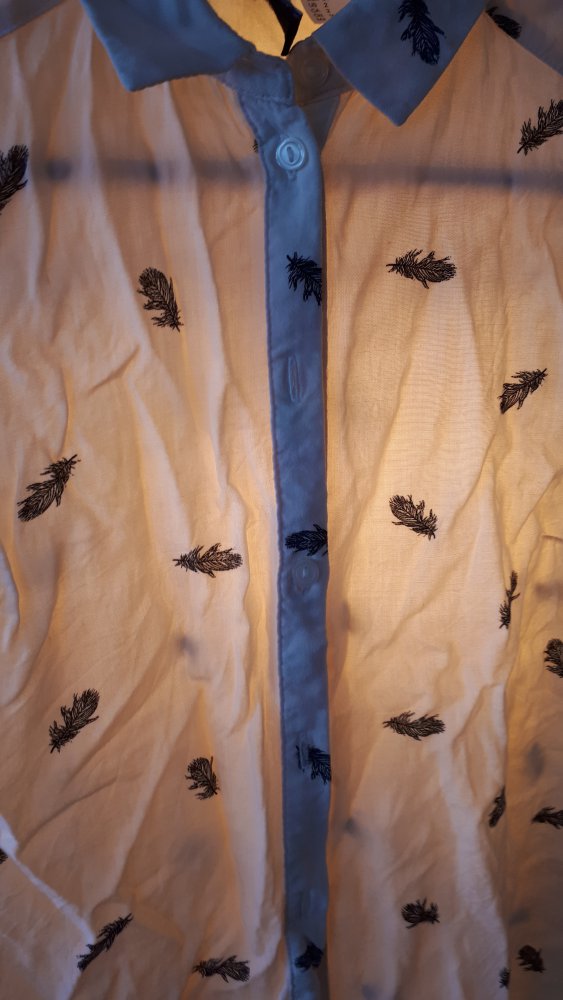 Leichte Feder-Bluse kurzärmlig, Gr. XS/S