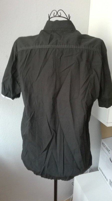  Angelo Litrico Kurzarm Hemd schwarz Print L 