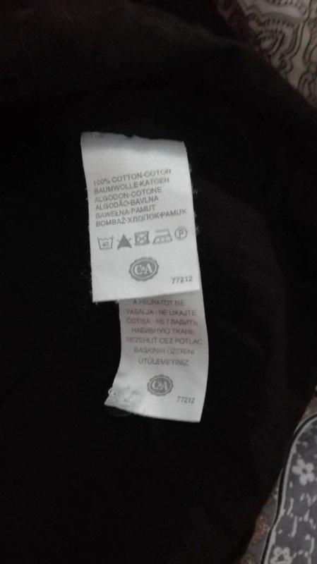 C&A schwarz Gr. L Hemd Kurzarm Print Rückseite