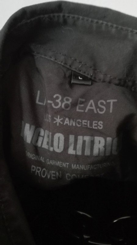  Angelo Litrico Kurzarm Hemd schwarz Print L 