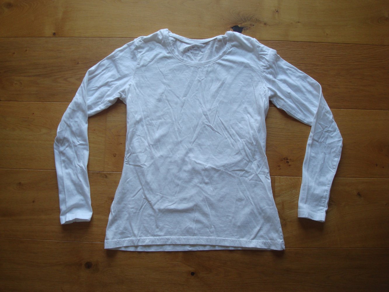 Shirt, Langarmshirt in weiß