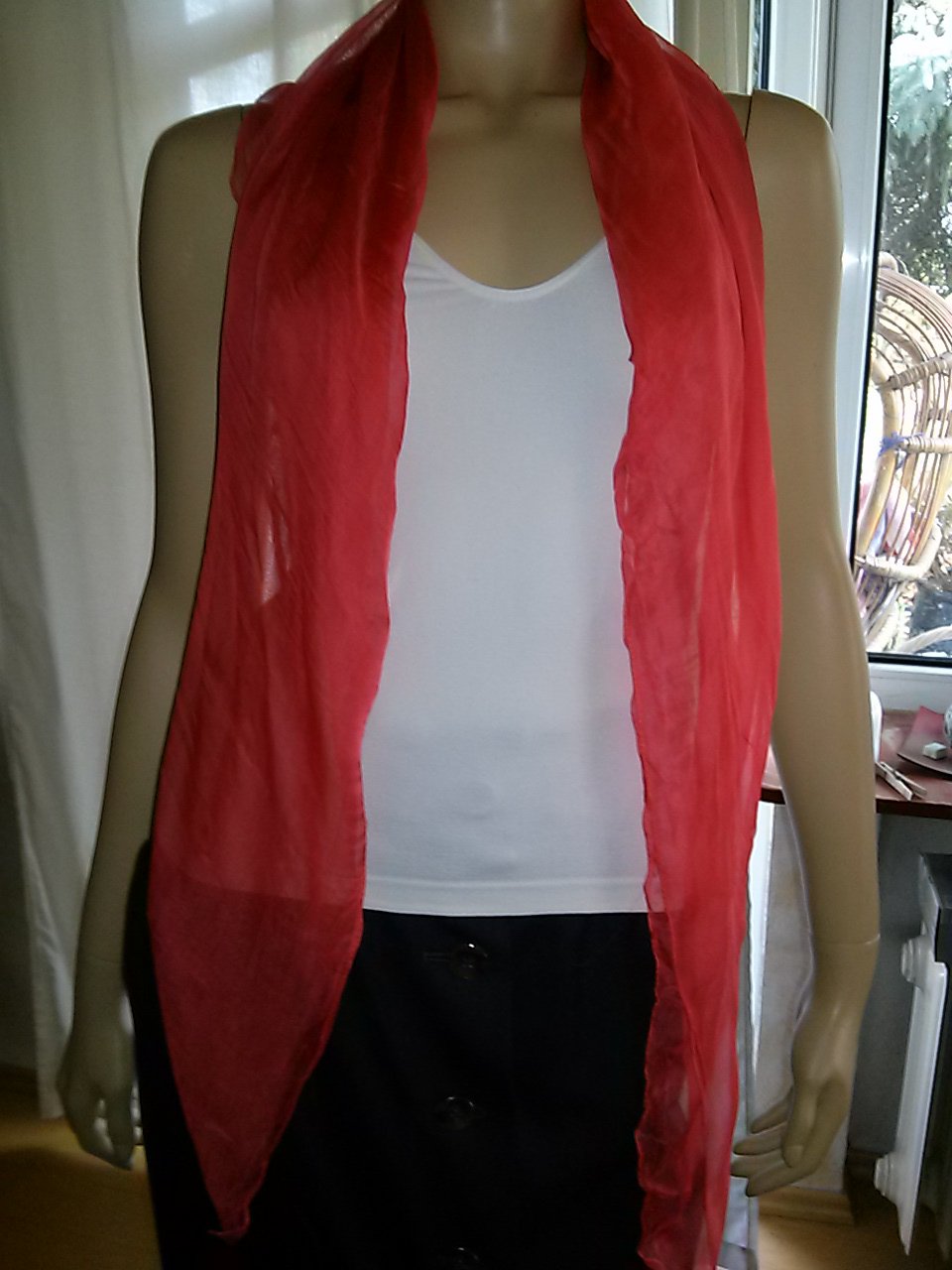 XXL Tuch aus Indien- 1 m x 1 m-rot-neu