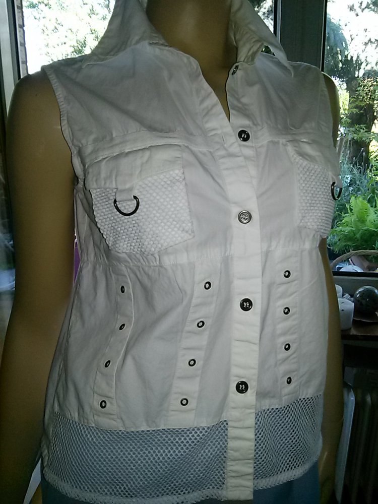 weisse Baumwoll-Weste von odysy - Gr.40