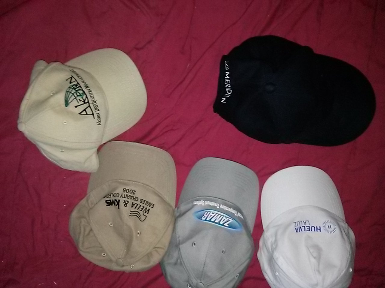 Baseballcaps - 5 Stück- weiss/grau/beige/blau- neu