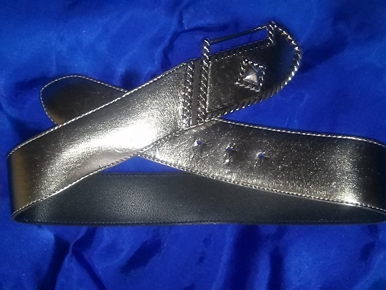 Gürtel metallic mit Metallschliesse - 80 cm