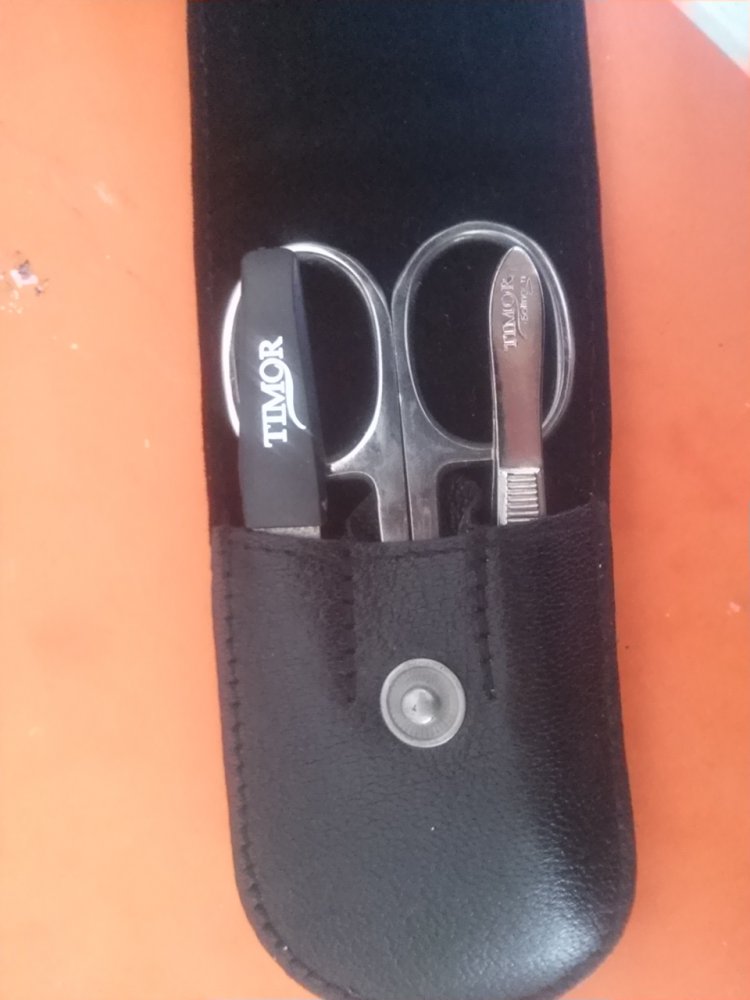 TIMOR 3-tlg. Set Maniküre-Etui DeLuxe Leder rostfrei Solingen Germany