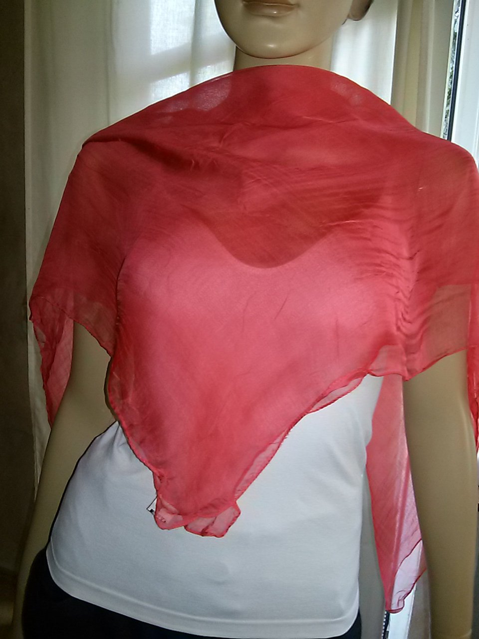 XXL Tuch aus Indien- 1 m x 1 m-rot-neu