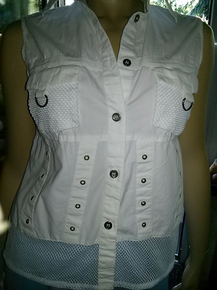 weisse Baumwoll-Weste von odysy - Gr.40