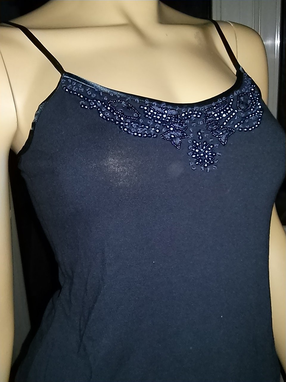 Top von more & more- Gr.36 . dunkelblau mit Perlenstickerei-neu