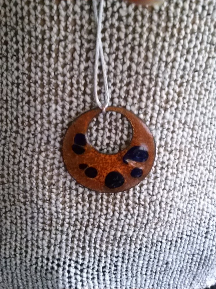 Anhänger aus emaille - handgemacht - 2 Seiten