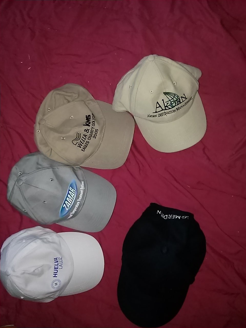 Baseballcaps - 5 Stück- weiss/grau/beige/blau- neu