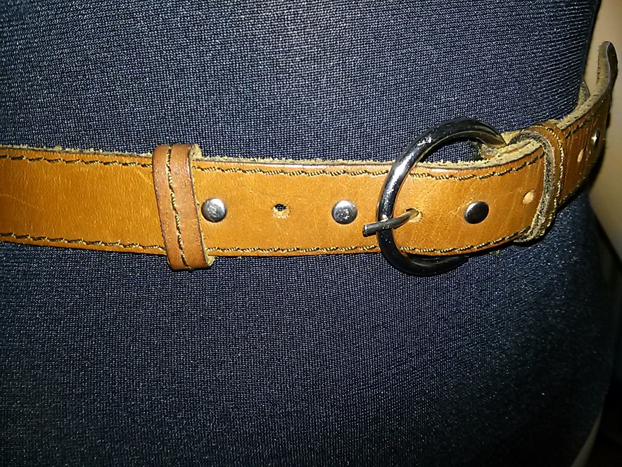 Ledergürtel mit Metallschliesse-braun-85 cm