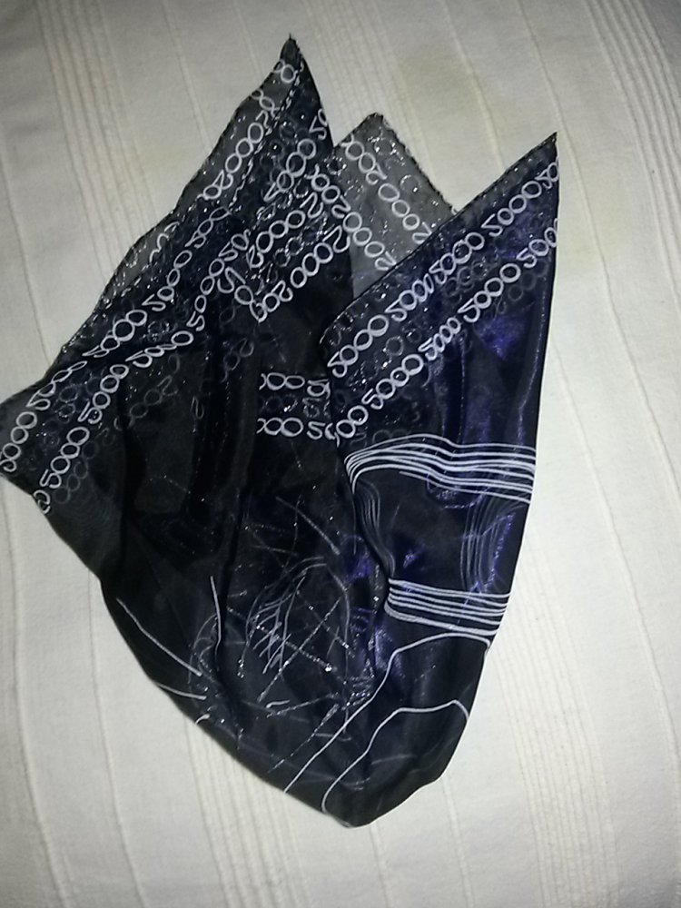 Halstuch/Einstecktuch Jahrtausendwende (2000) - Blau/weiss/silber