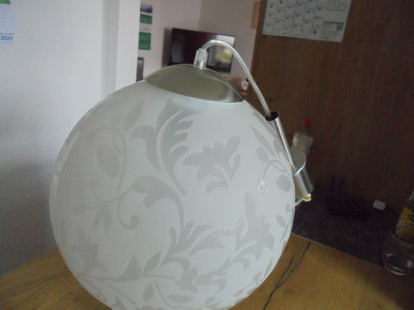 Lampenschirm Kugel Leuchte Glas gemustert Schlafzimmer, Wohnzimmer