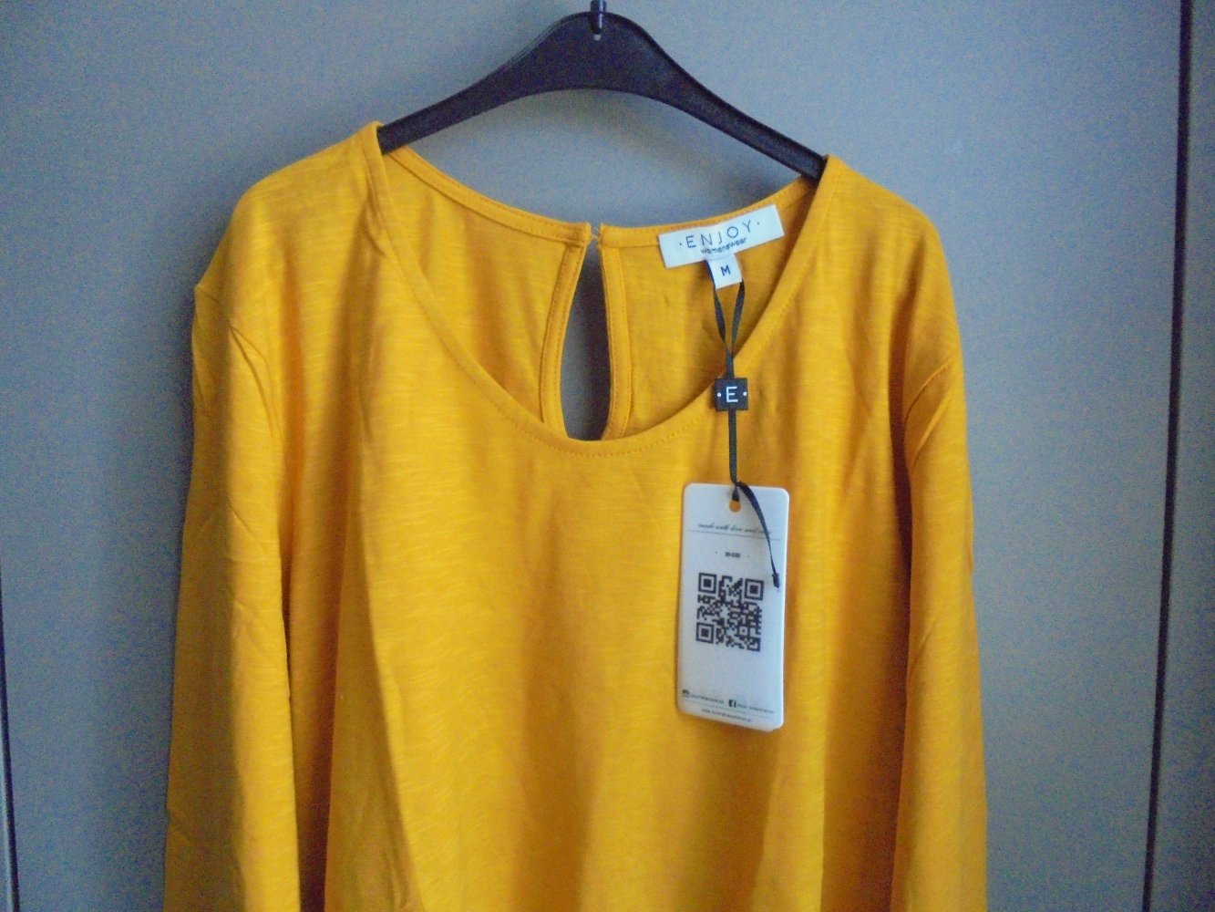NEU: Damen Longshirt gelb Gr. M Gummizugbund langarm von Enjoy
