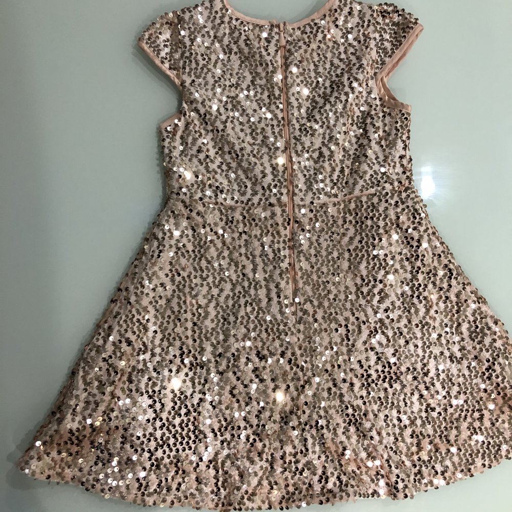 Mädchen Smart & Pretty Kleid Glanz Effekt Pailletten-Applikation Gr. 104, neu mit Etikett