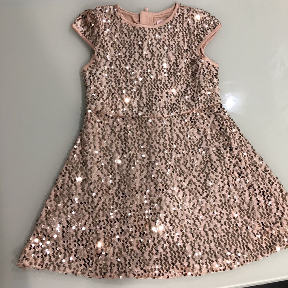 Mädchen Smart & Pretty Kleid Glanz Effekt Pailletten-Applikation Gr. 104, neu mit Etikett