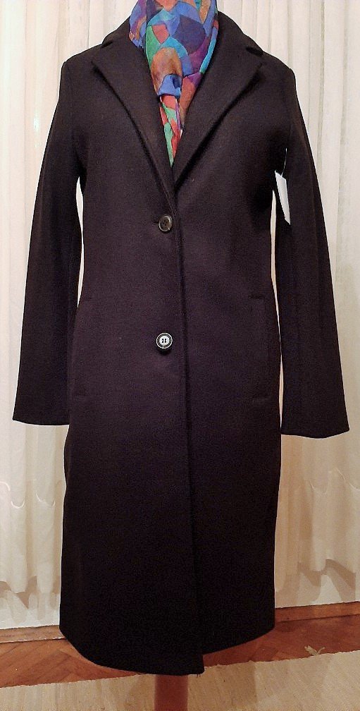 NEUER !!!! SCHICKER  KLASSISCHER SCHWARZER MANTEL VON C & A, GR.: 38