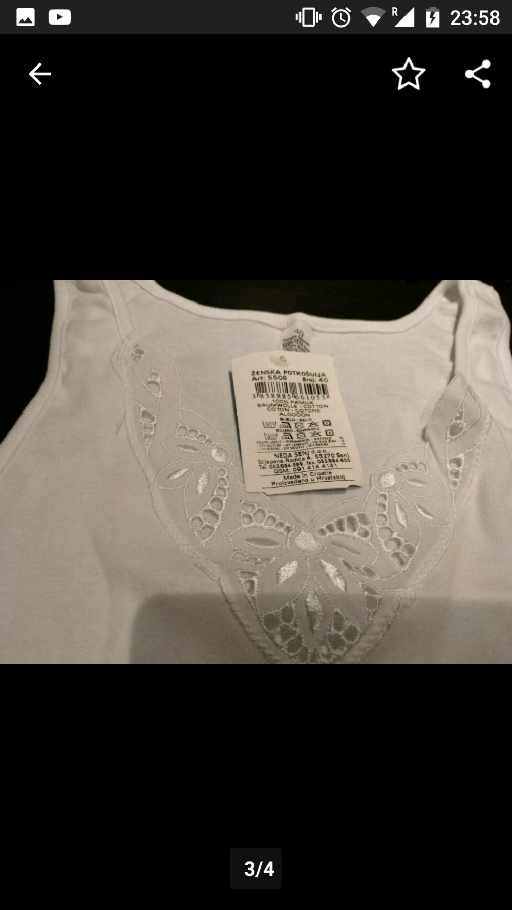 Neues, schönes Unterhemd, Größe 40