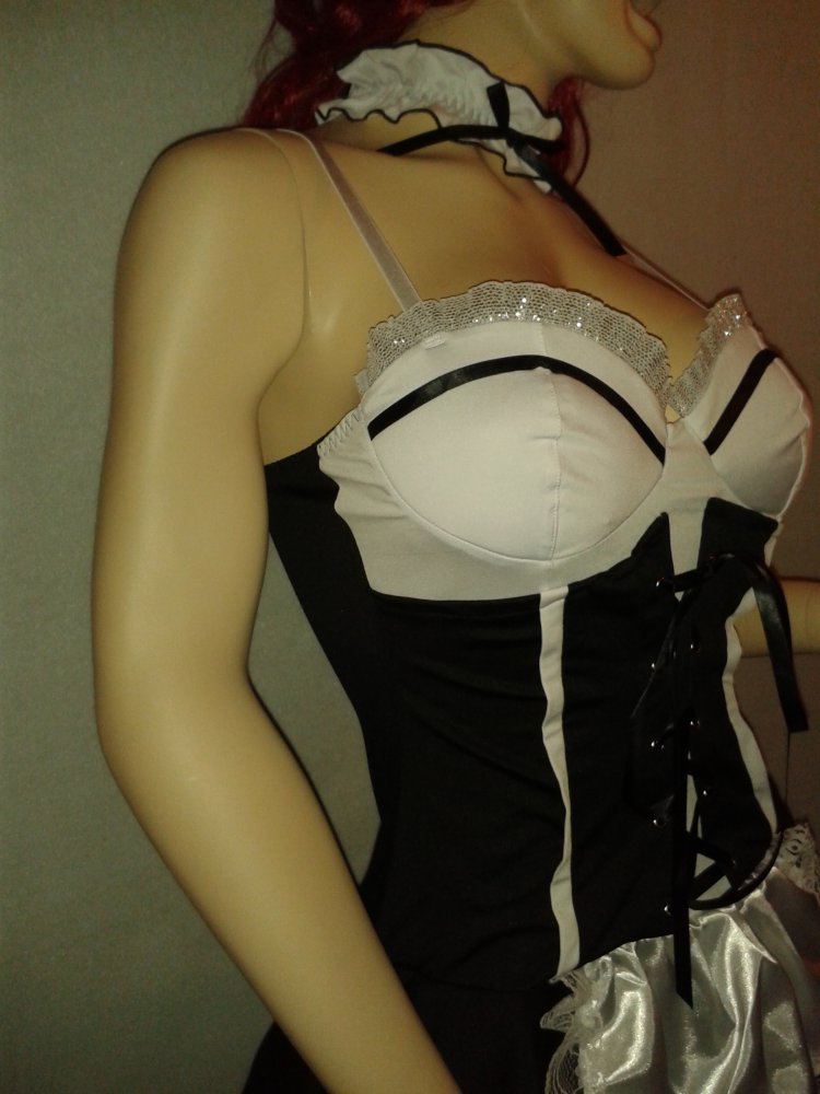 French Maid Kostüm Zimmermädchen Halloween Kostüm Größe: 38/40