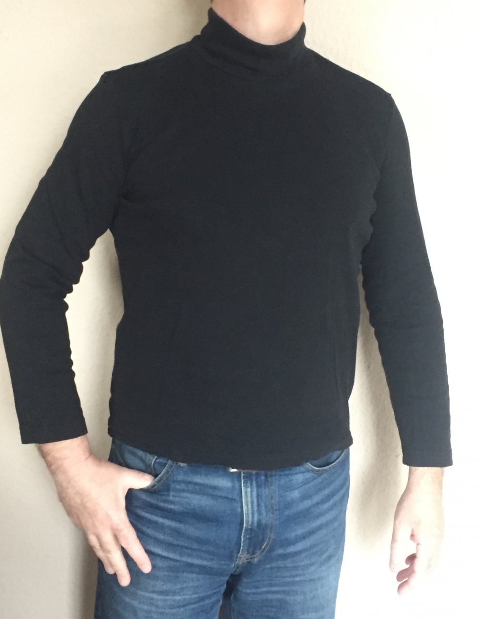 TCM Basic Rollkragen Pullover Gr.S/M Baumwolle schwarz