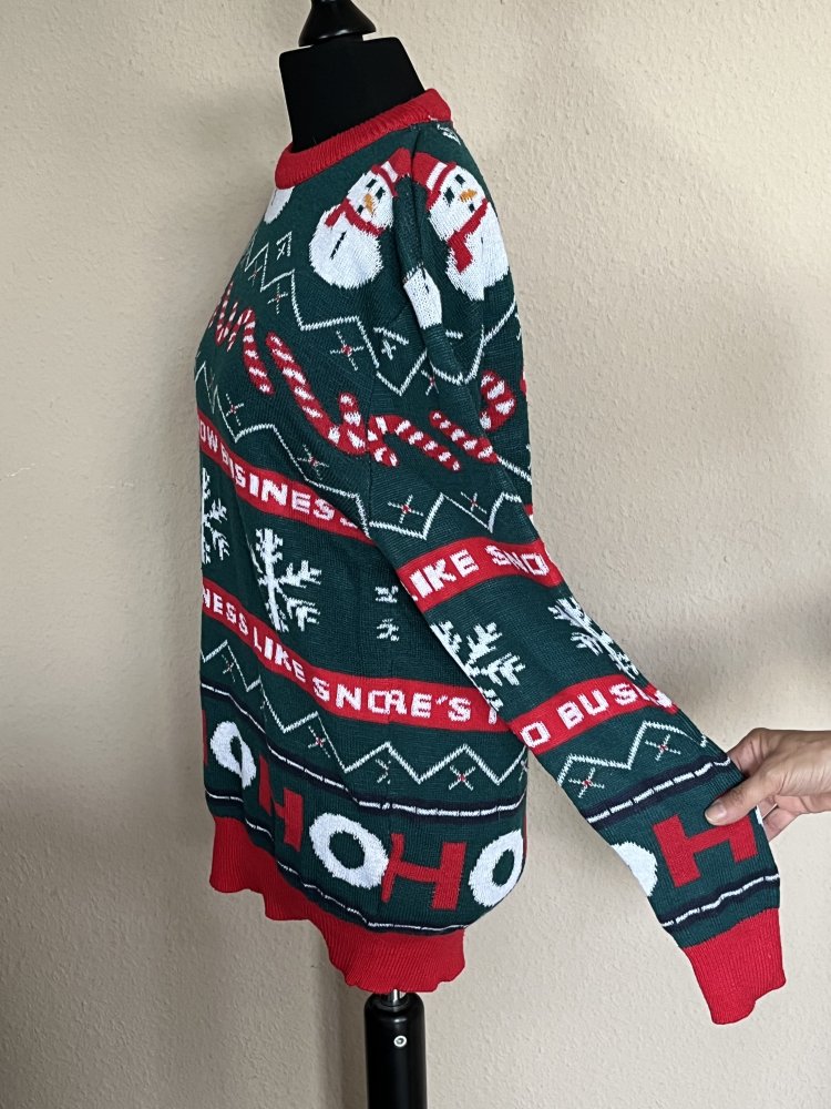 H&M Bad Taste Christmas Pullover Gr.S grün bunt mit Schneemann