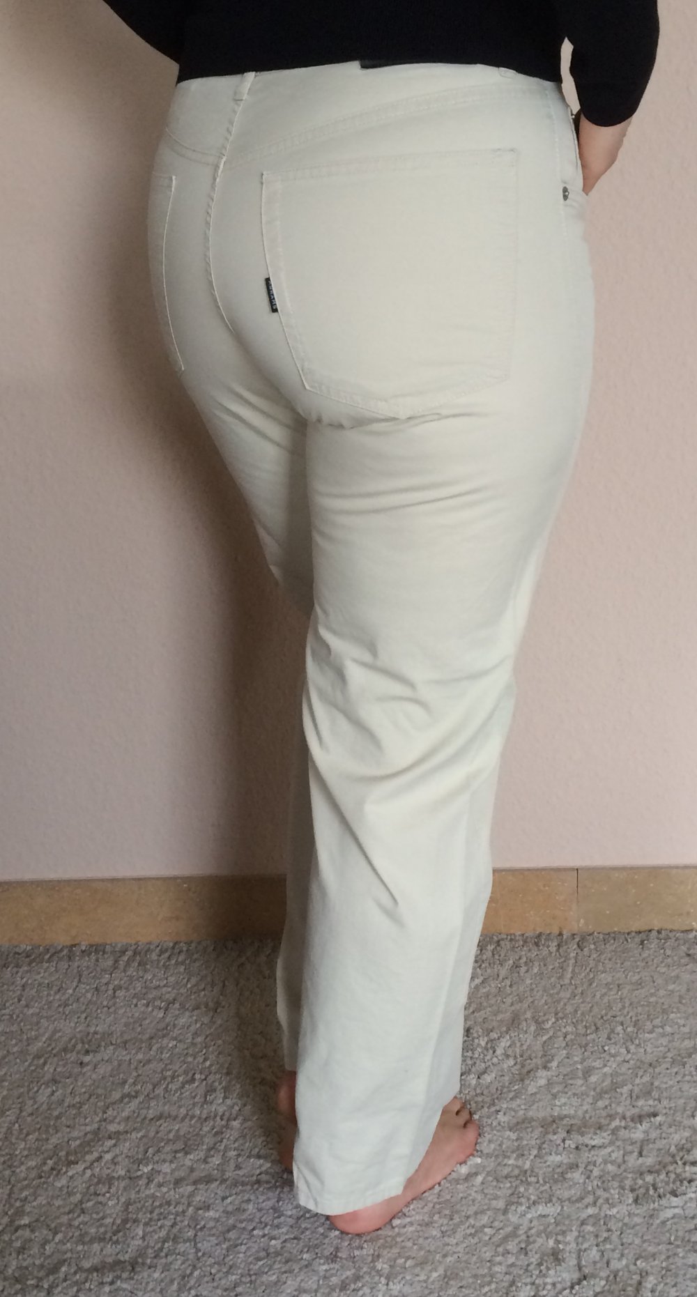 Abrams High Waist Chinos Gr.50, M hell Creme Unisex
