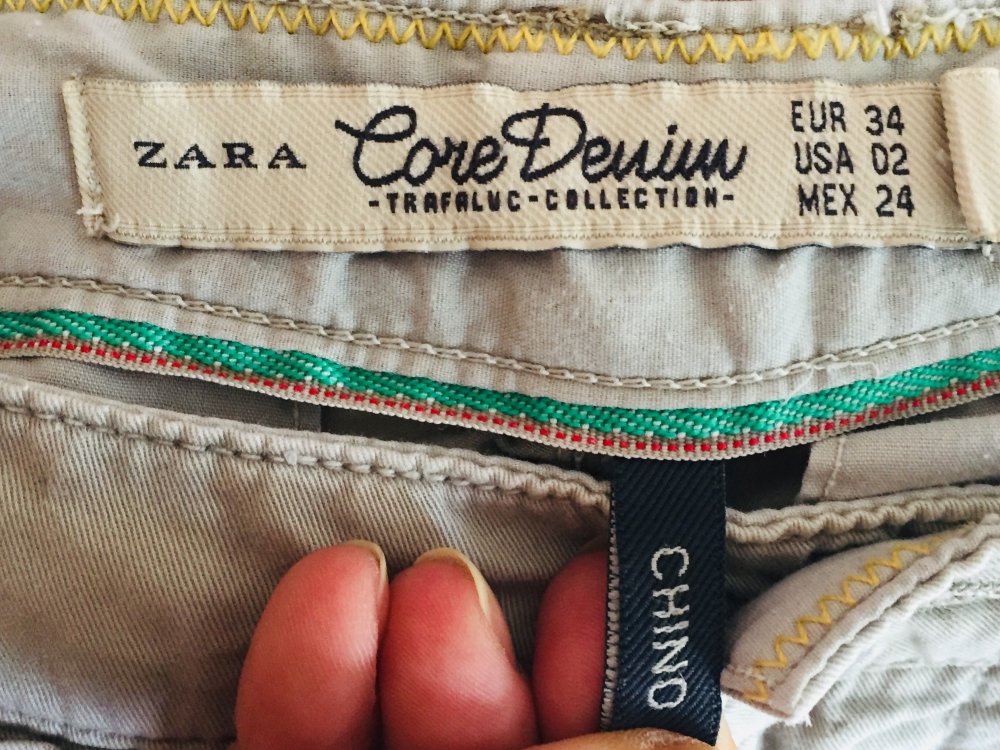 Zara Core Denim Chino Hose Gr.34 mit schmalem Bein