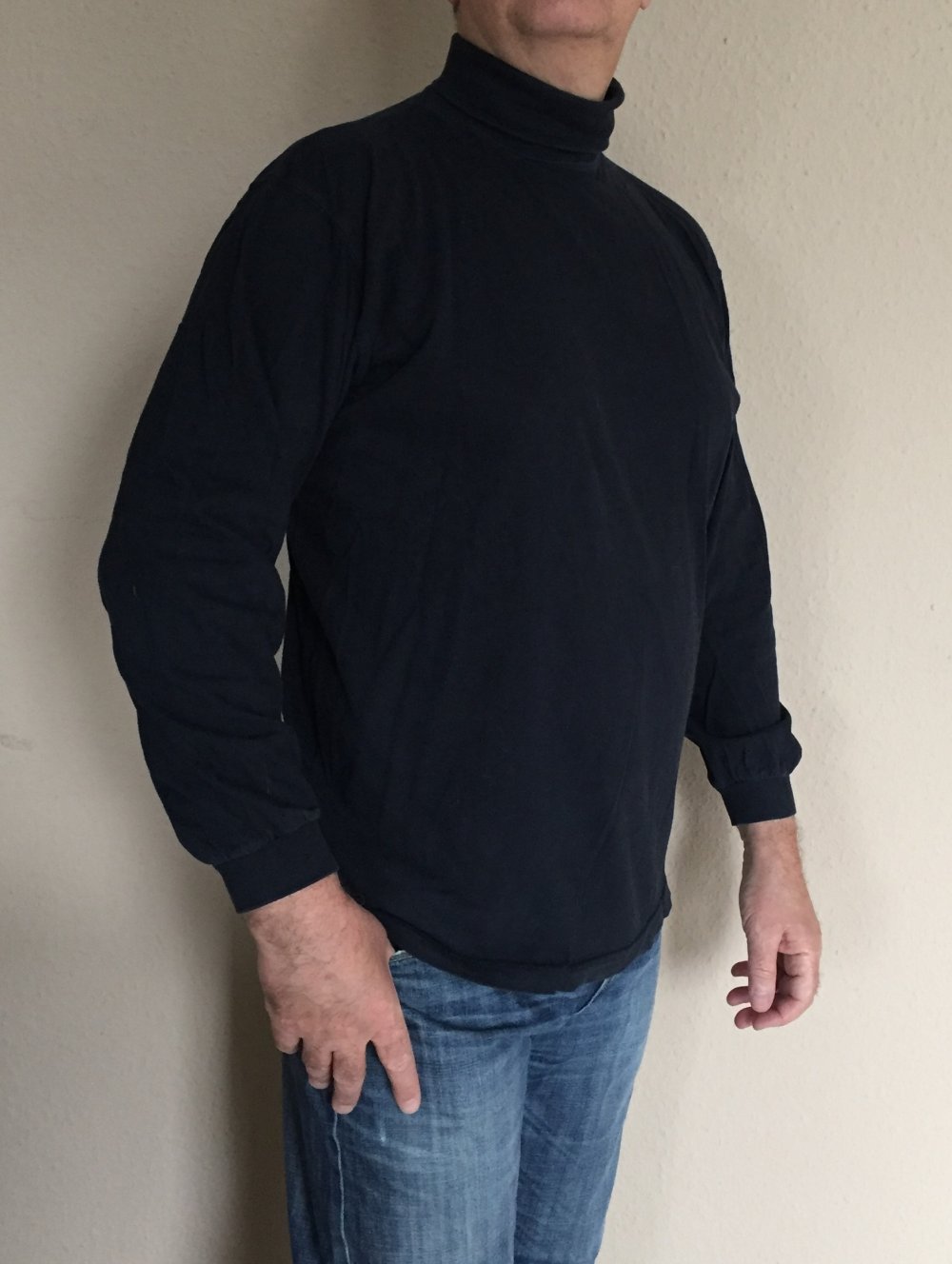 Giorgio Rollkragen Pullover Gr.S Baumwolle dunkelblau